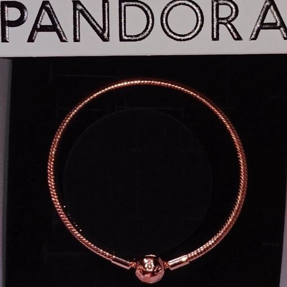 Pandora 14k Rose Gold Plated Mesh Bracelet. - Picture 5 of 8